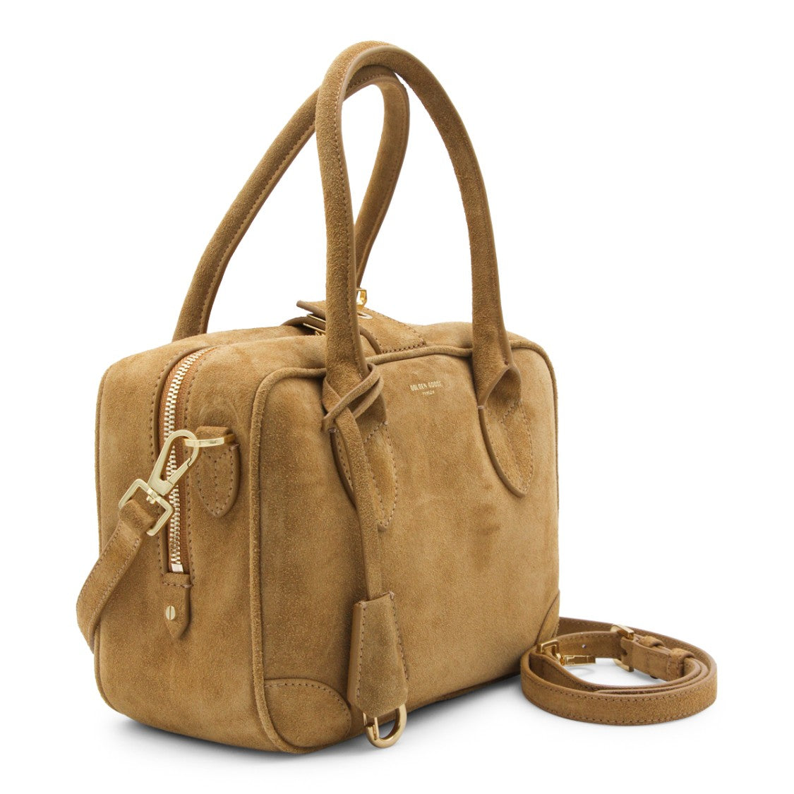 Golden Goose Camel Suede Structured Handbag