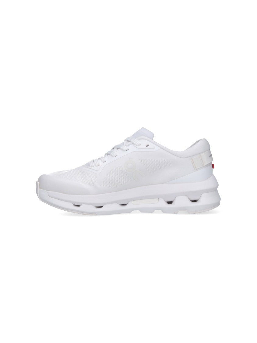 On White Cloudzone Segmented Sole Fabric Sneakers
