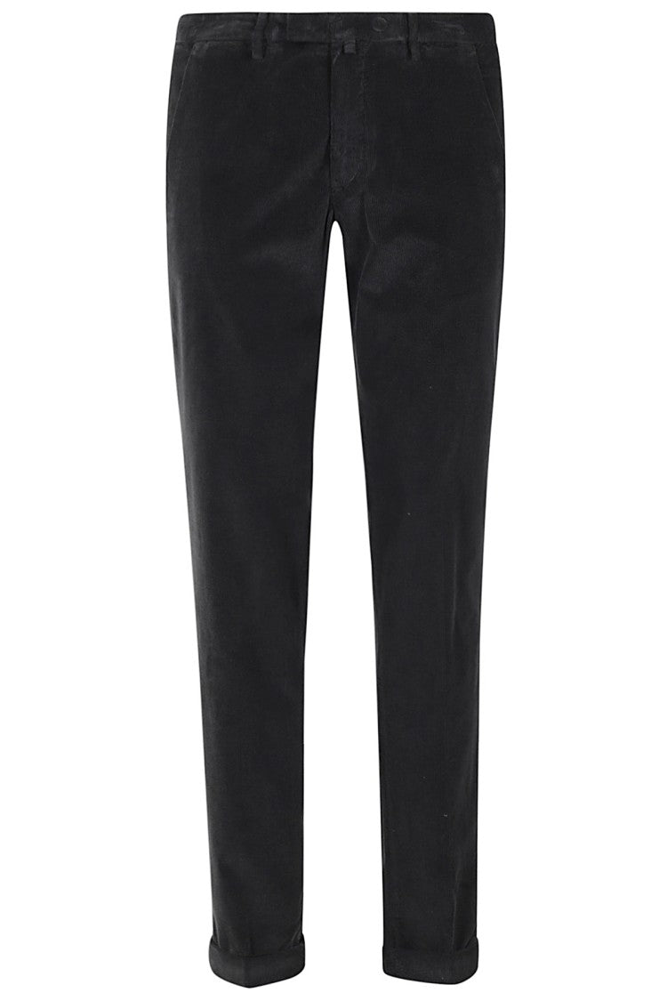 Briglia Anthracite Corduroy Trousers With Turn-Up Hem