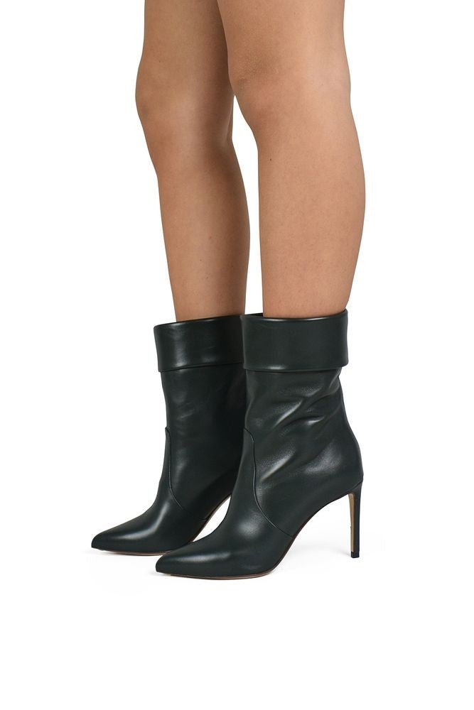 Francesco Russo Pointed Toe Ankle Boots With Folded Cuff