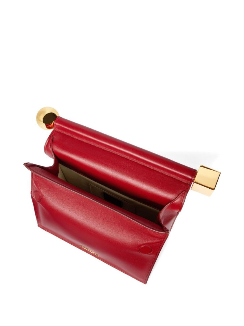 Jacquemus Folded Dark Red Leather Handbag