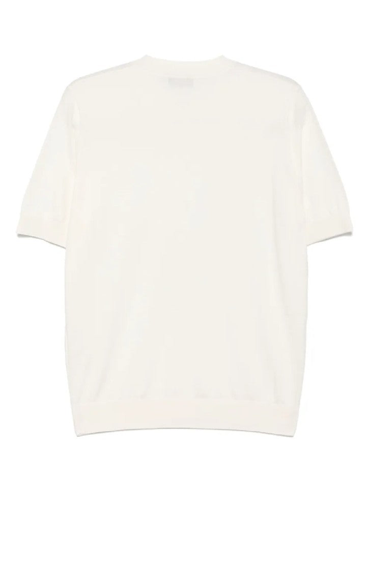 Lardini Relaxed Fit White Short-Sleeved T-Shirt