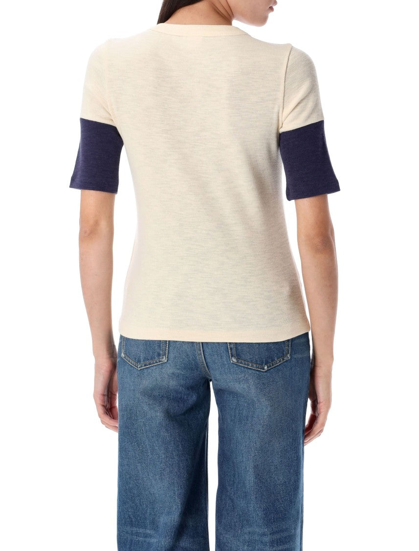 Chloé Flamé Cotton Wool Fitted Logo T-Shirt