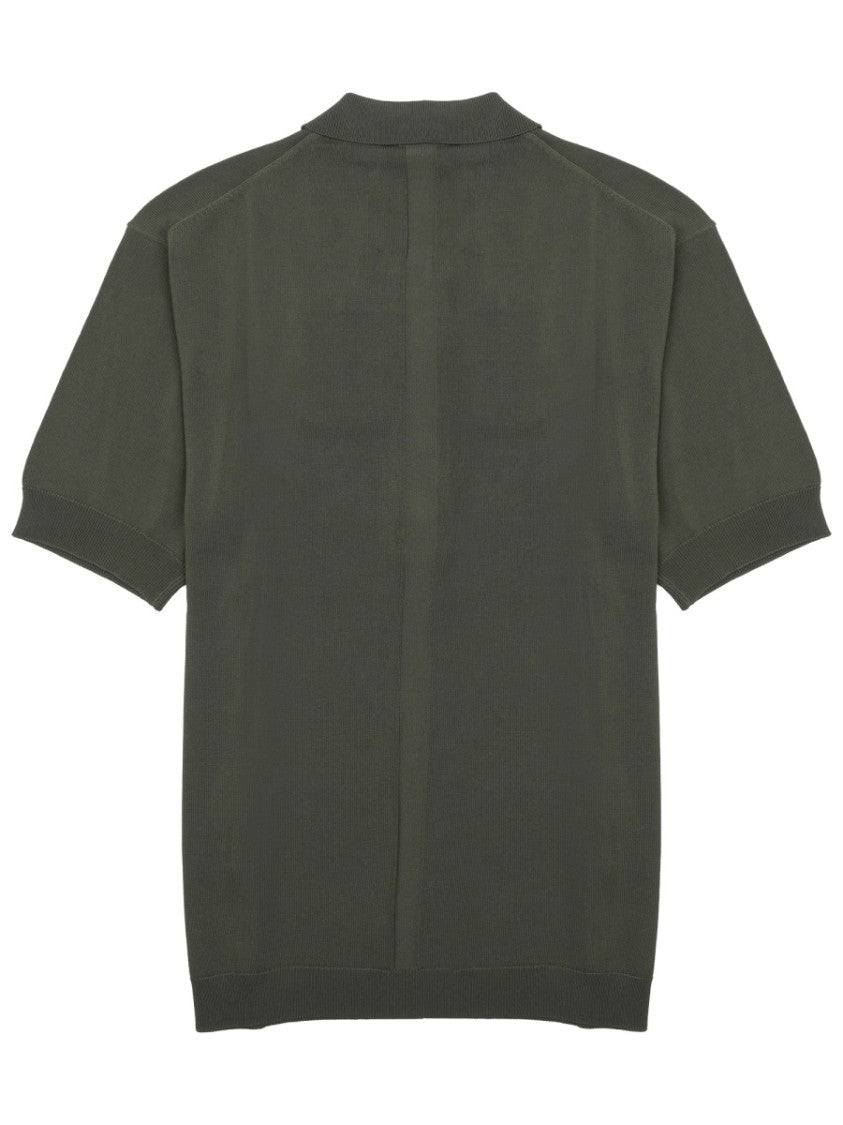 Low Brand Viscose-Blend Four-Button Placket Polo Shirt