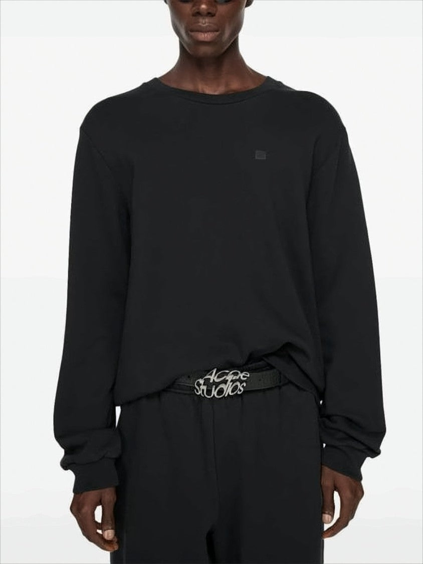 Acne Studios Minimalist Black Long-Sleeve Top With Ribbed Details