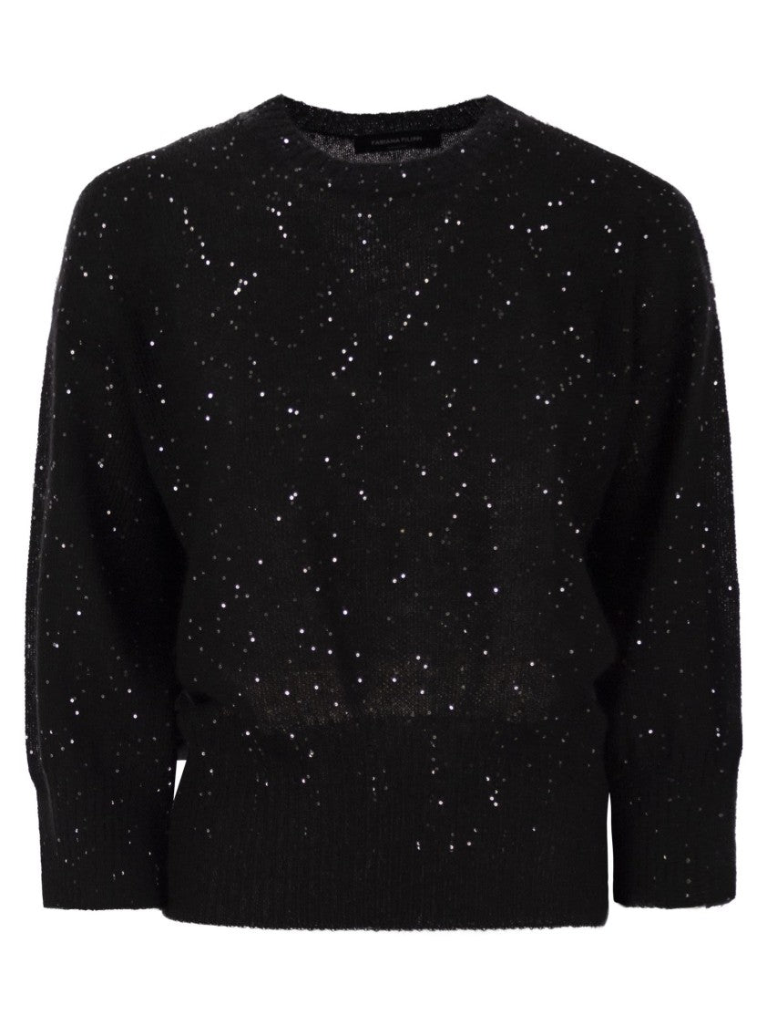 Fabiana Filippi Mohair Sweater With Micro Sequins