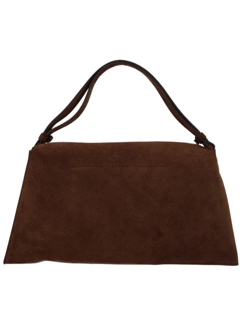 Studio Nicholson Brown Trapezoidal Calf Leather Shoulder Bag