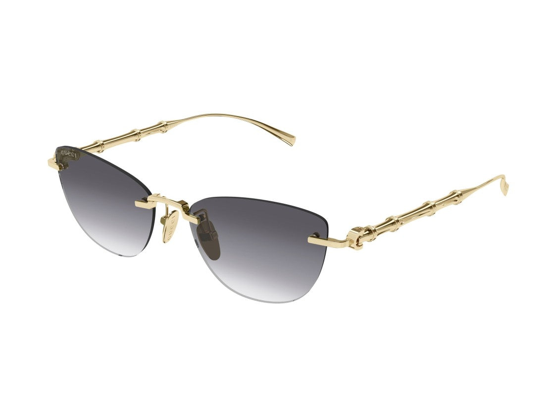 Gucci Gold Gg2063s Bamboo Rimless Sunglasses
