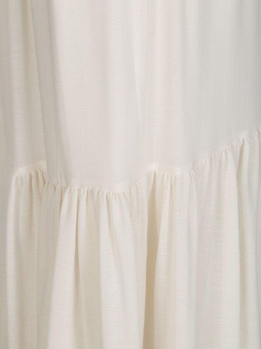 Max Mara Flowing Tiered Maxi Skirt With Elastic Waistband