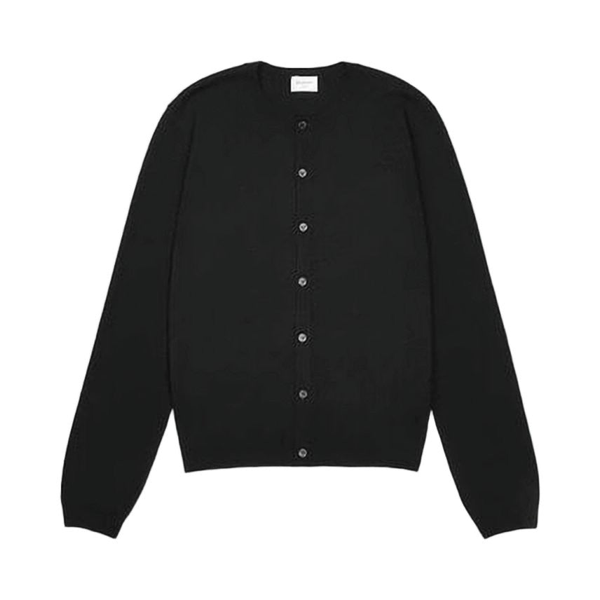 Saint Laurent Black Wool Cardigan With Clean Design
