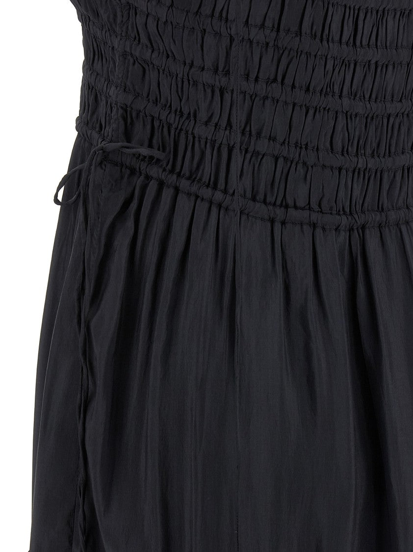 Ganni Black Smock Tie' Dress