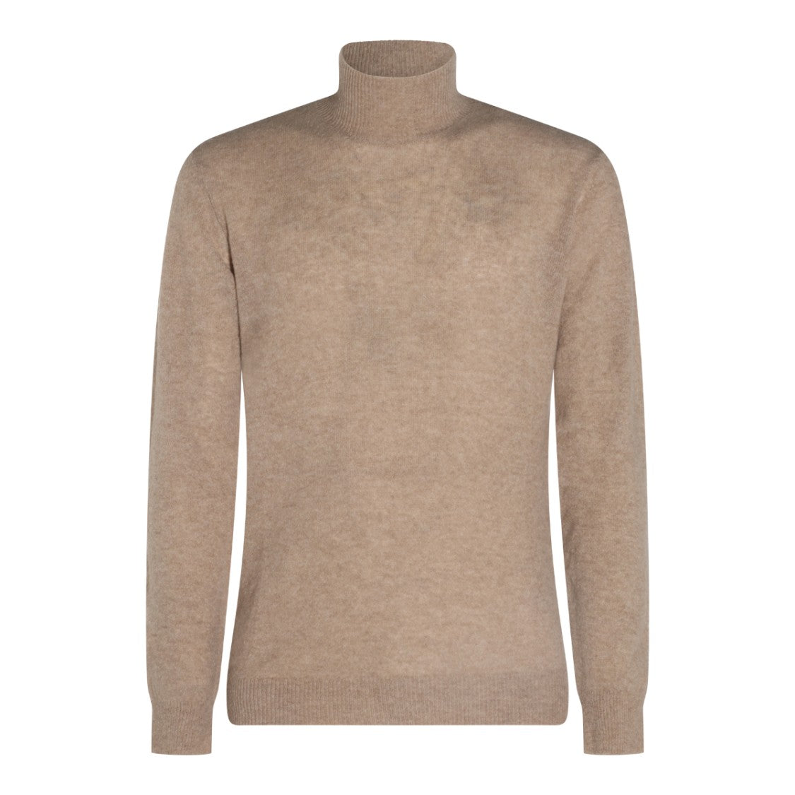 Altea Beige Wool Knitwear With High Ribbed Collar And Regular Fit
