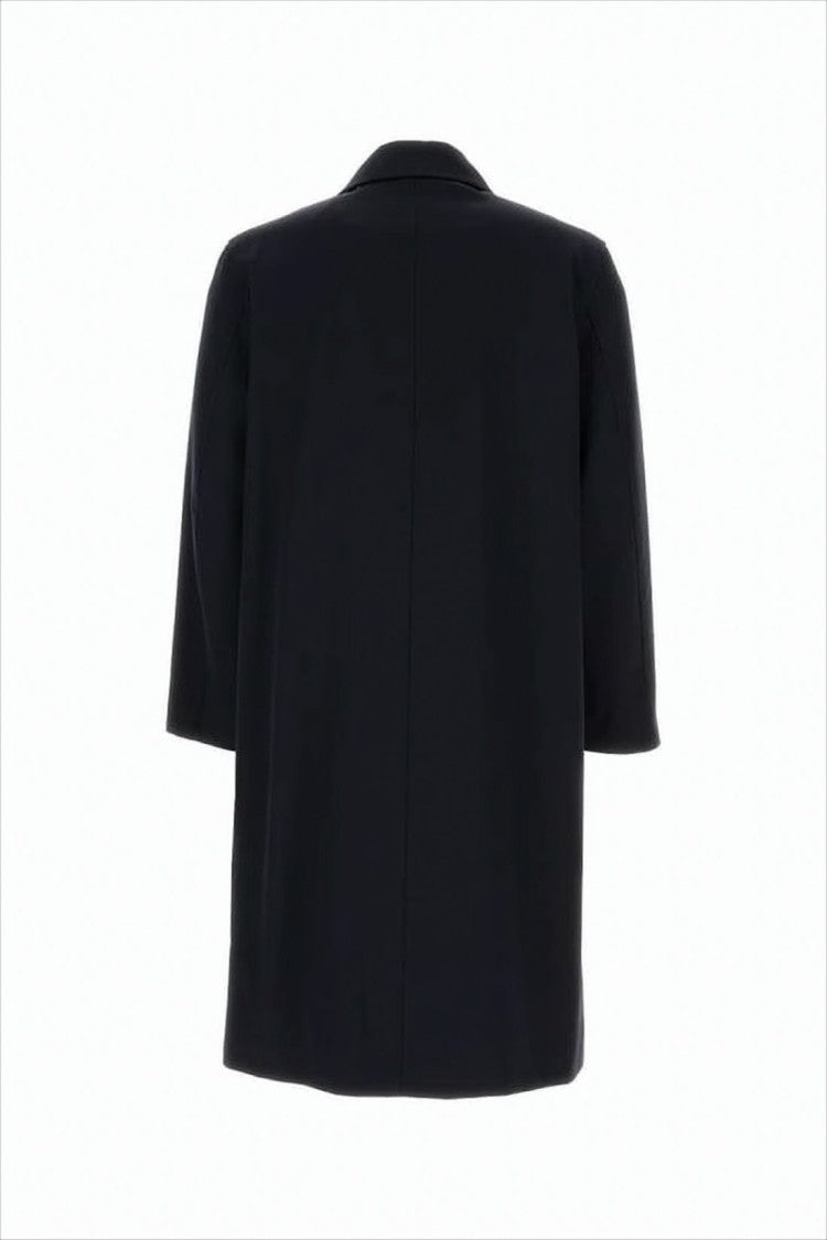Jil Sander Minimalist Black Wool Coat With Classic Collar