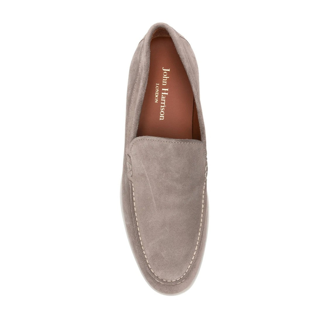 John Harrison Beige Suede Flat Sole Loafers