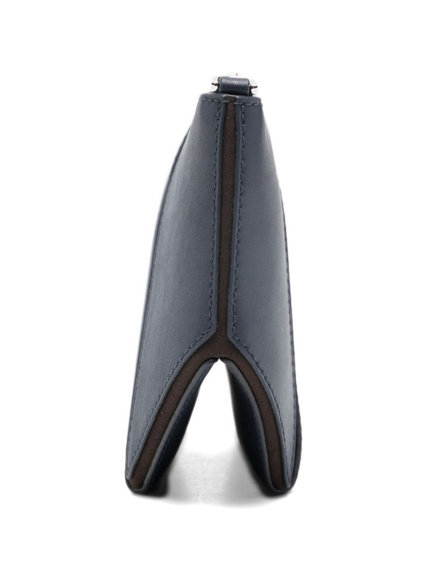 Michael Kors Compact Blue Calf Leather Shoulder Bag