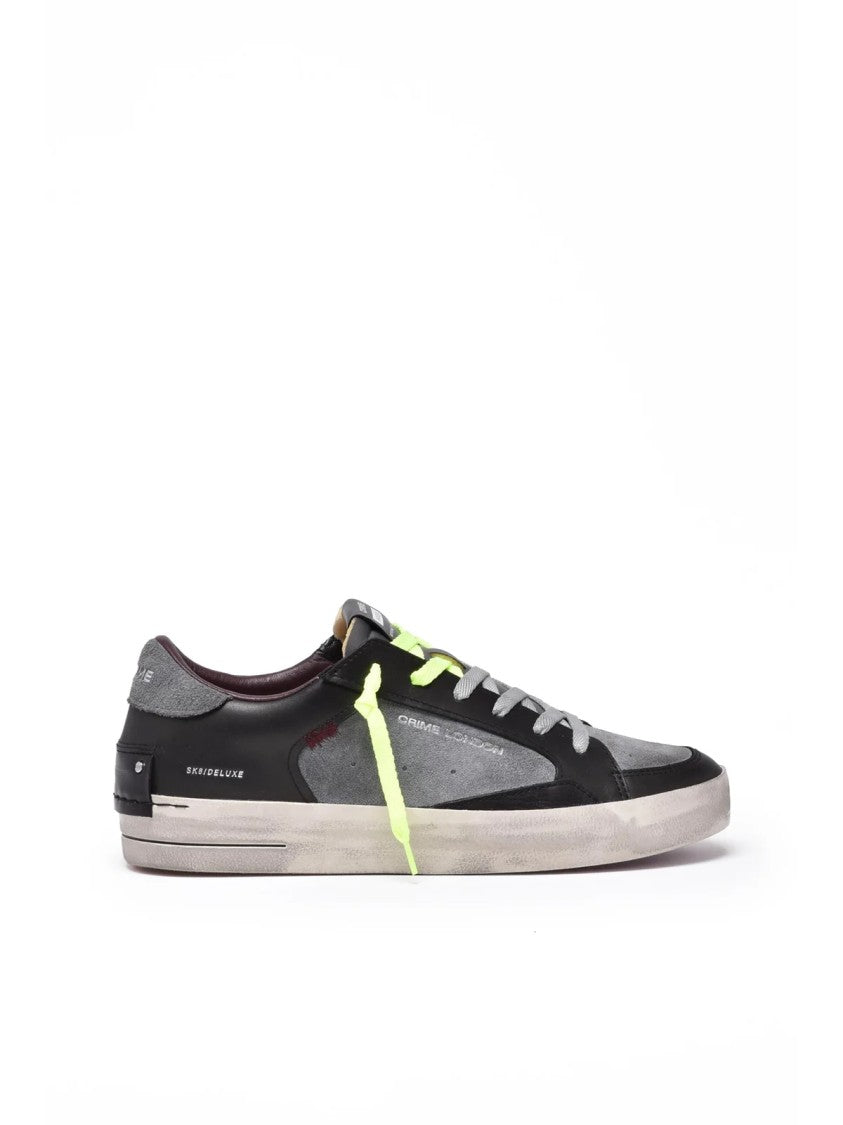 Crime London Black-Grey Suede Sneakers