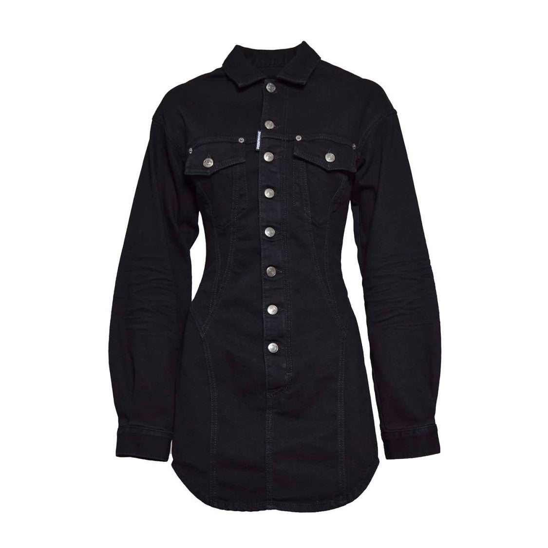 Dsquared2 Black Denim Bull Sexy Shape Short Dress