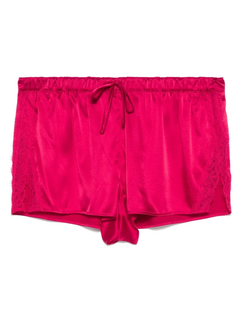 Agent Provocateur Red Gisele Silk-Blend Lace-Trim Shorts