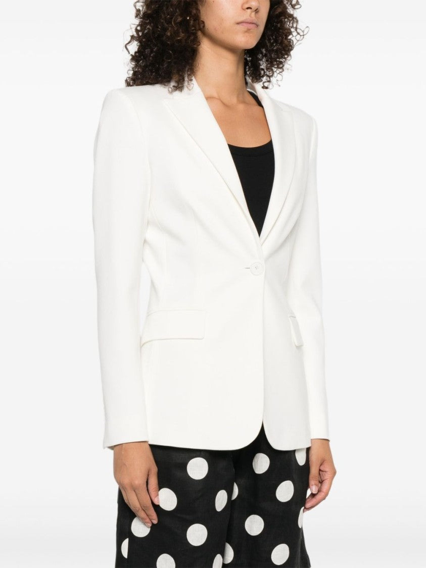 Pinko Tailored White Jacket With Notched Lapel