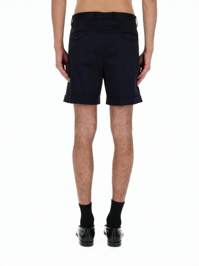 Lardini Tailored Blue Shorts With Cuffed Hems