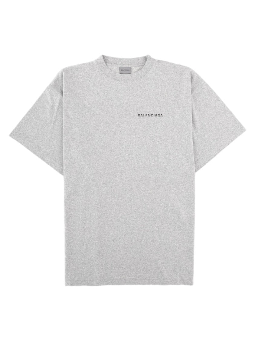 Balenciaga Grey Relaxed-Fit Branding Cotton T-Shirt