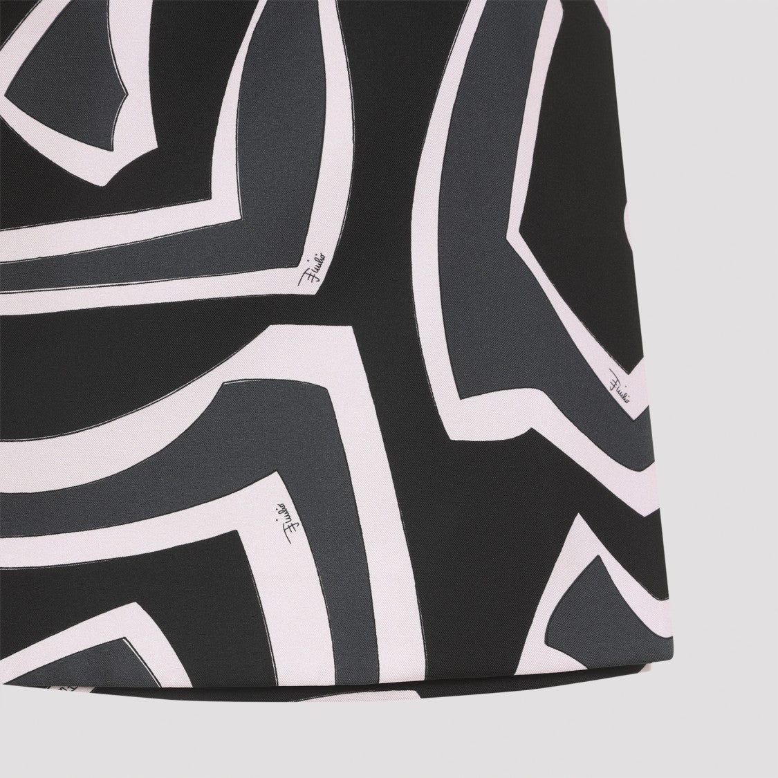 Pucci Abstract Geometric Pattern Silk Mini Skirt