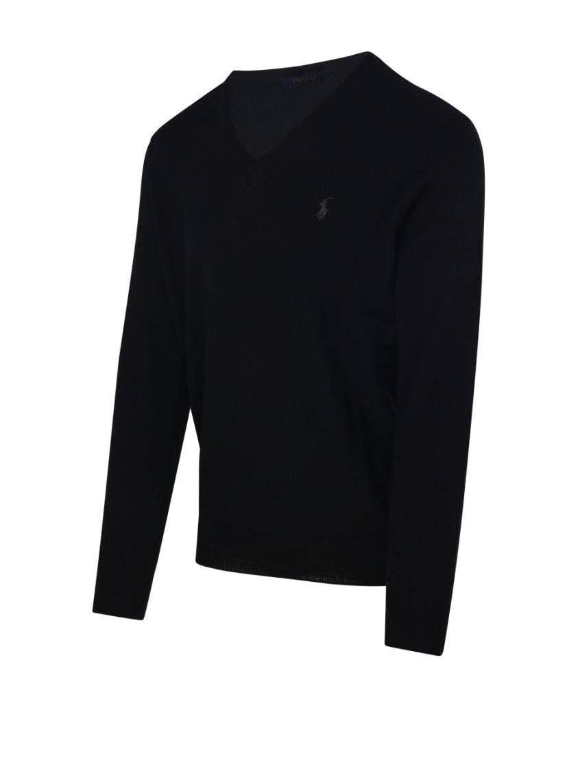 Polo Ralph Lauren Long Sleeve Black Wool Sweater