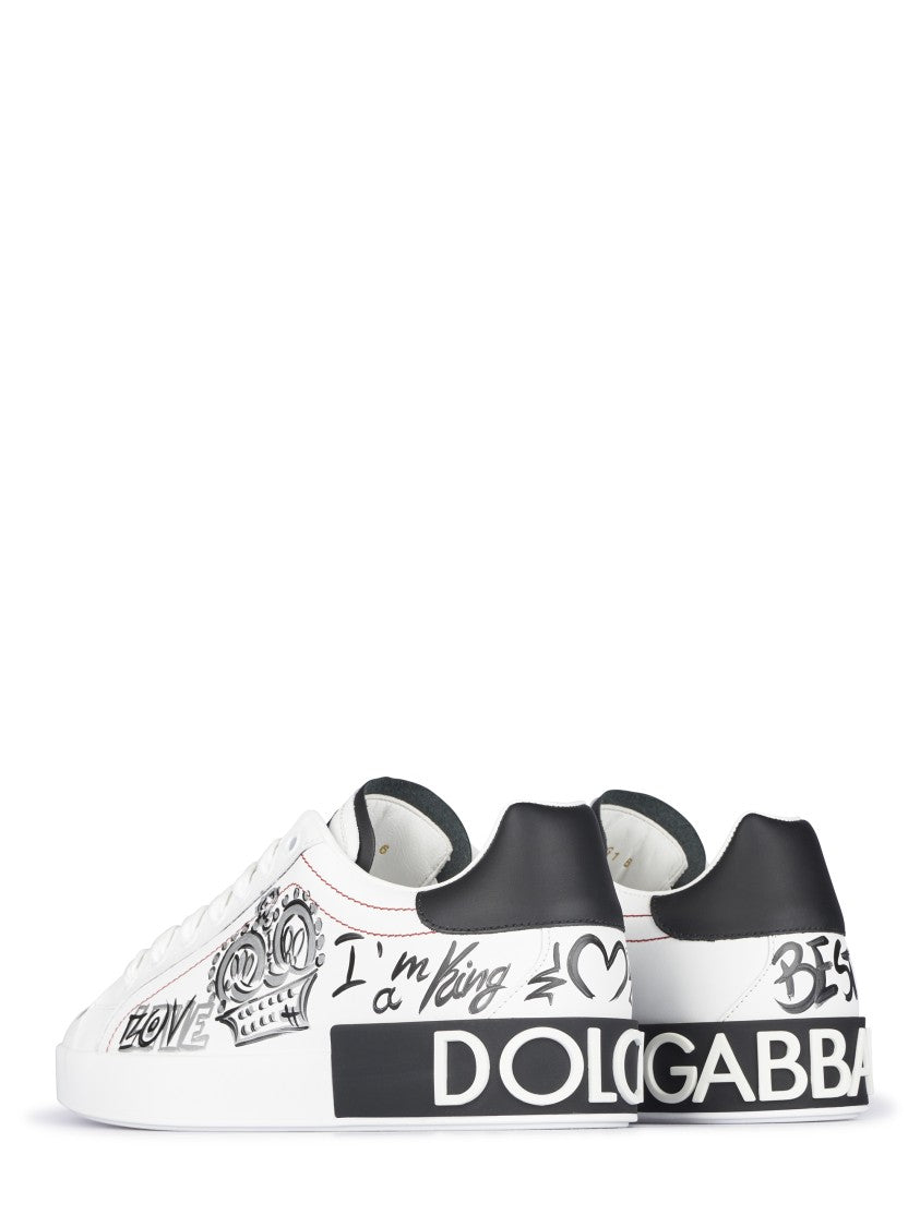 Dolce & Gabbana Low-Top Sneakers With Embellished Crown Detail