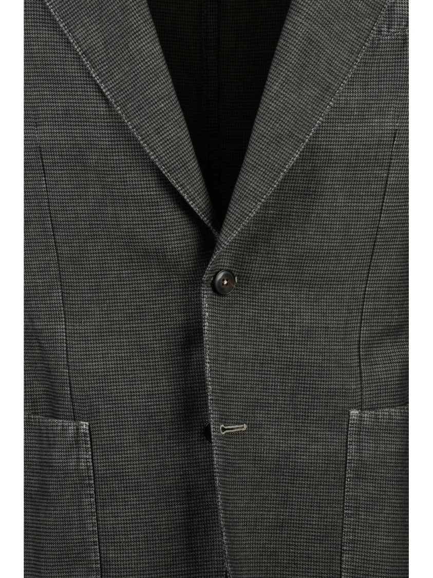 L.B.M. 1911 Brown Linen Cotton Rounded Jacket