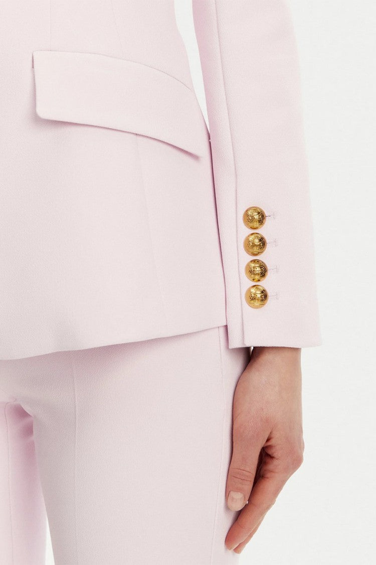 Elisabetta Franchi Pink Single-Button Polyester-Blend Blazer