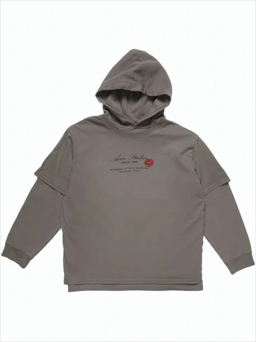 Acne Studios Layered Sleeve Hoodie With Printed Graphics