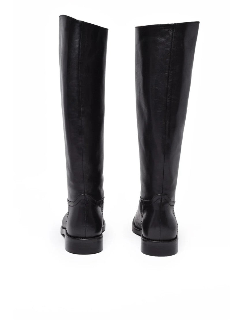 Mara Bini Black Leather Riding Boots