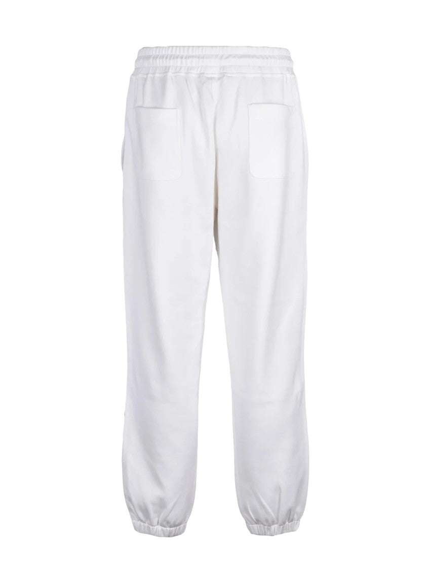 Eleventy Minimalist White Tracksuit With Drawstring Waistband And Subtle Piping
