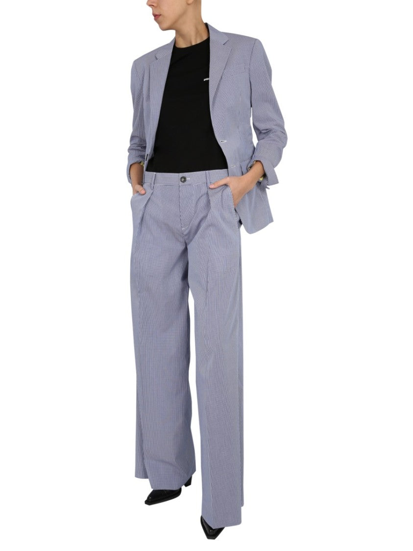 Dsquared2 Relaxed Fit Light Blue Pinstripe Blazer