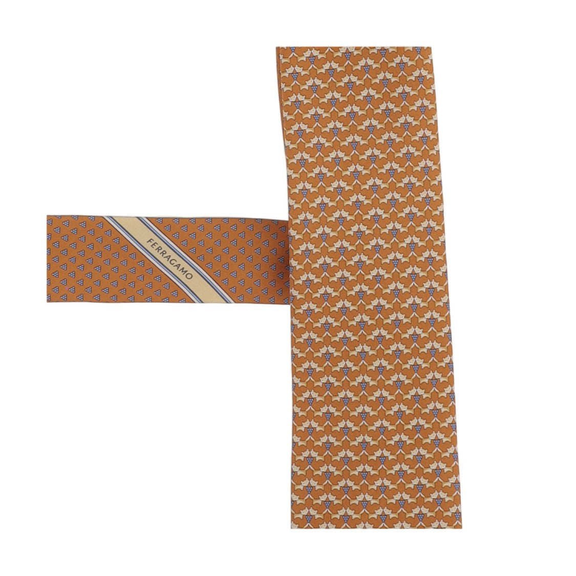 Salvatore Ferragamo Orange Patterned Silk Tie