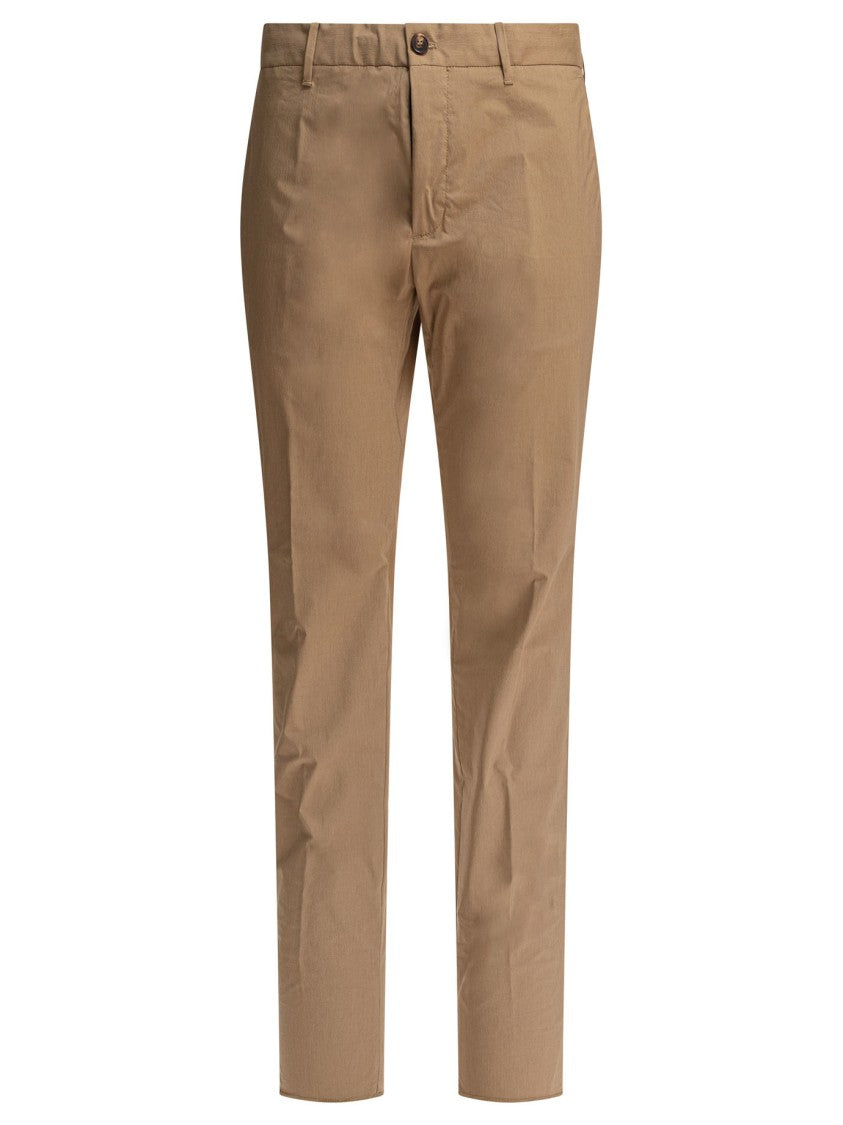 Incotex Tailored Slim Fit Beige Trousers