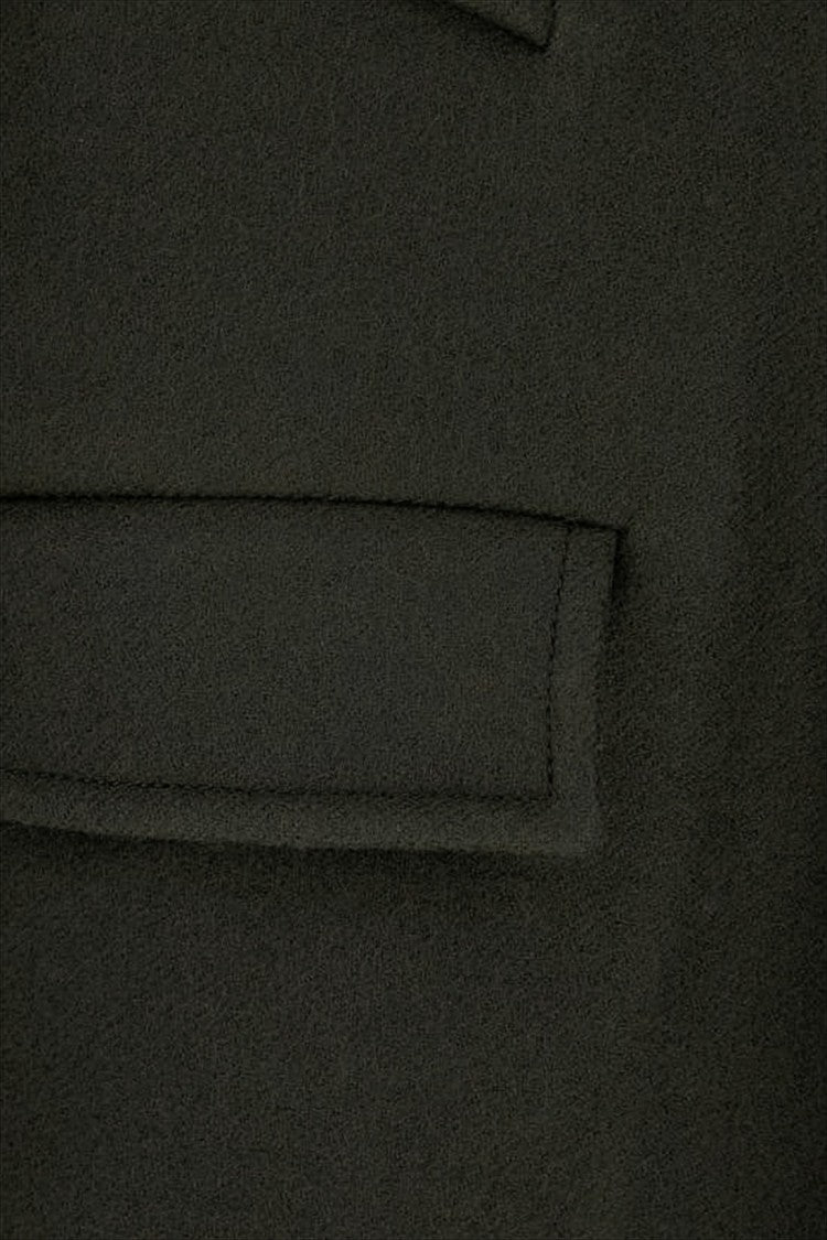 Ami Paris Textured Wool Oversized Peacoat