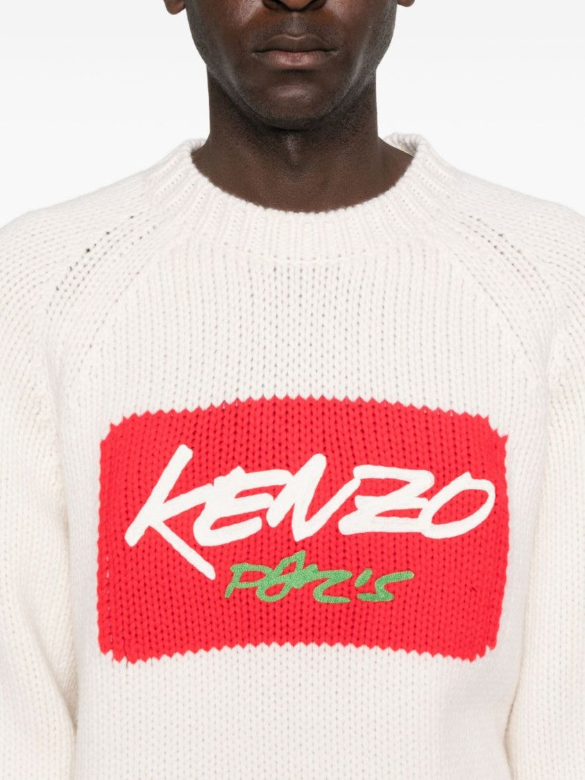 Kenzo Big Logo Wool Jumper With Signature Detail