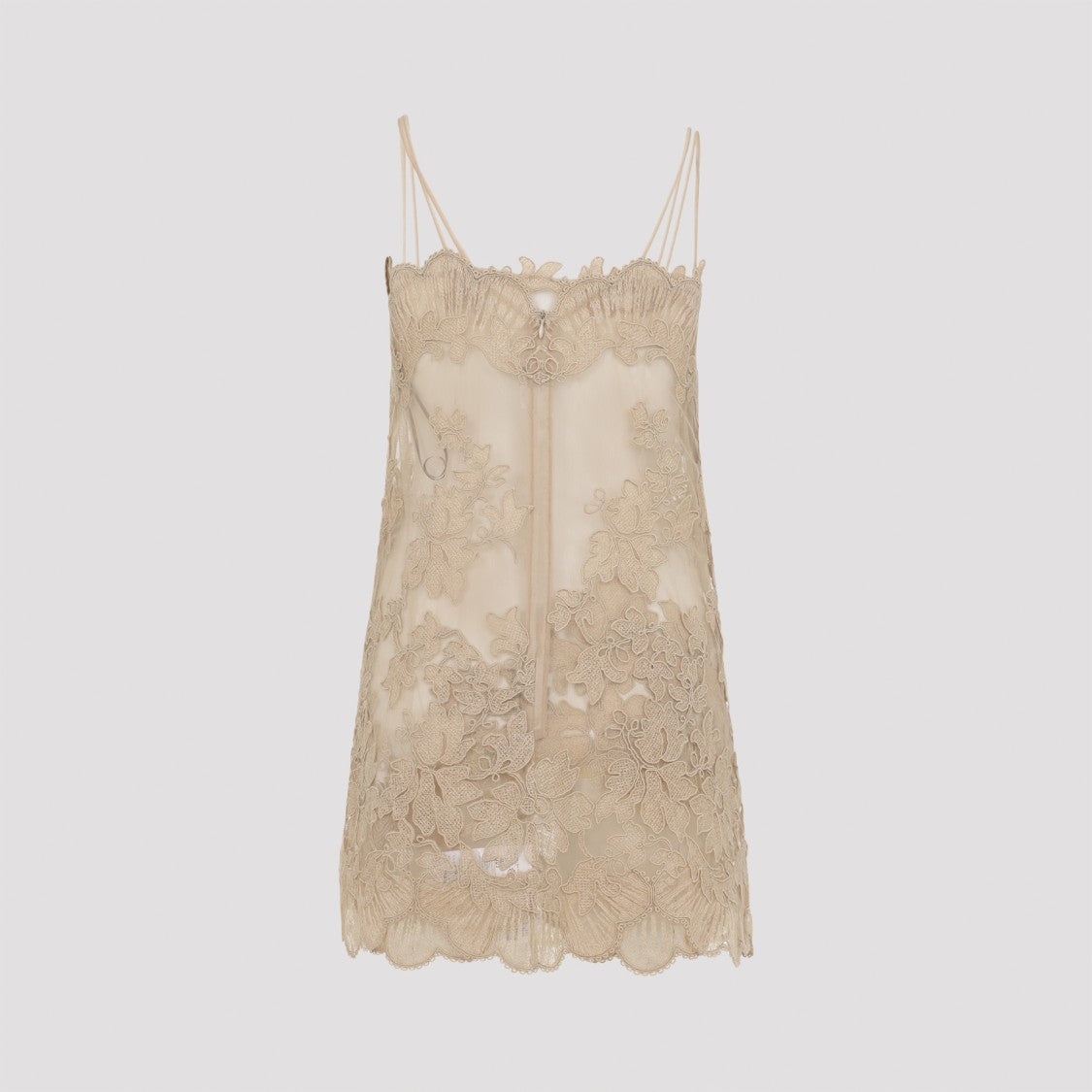 Ermanno Scervino Beige Polyamide Mini Dress