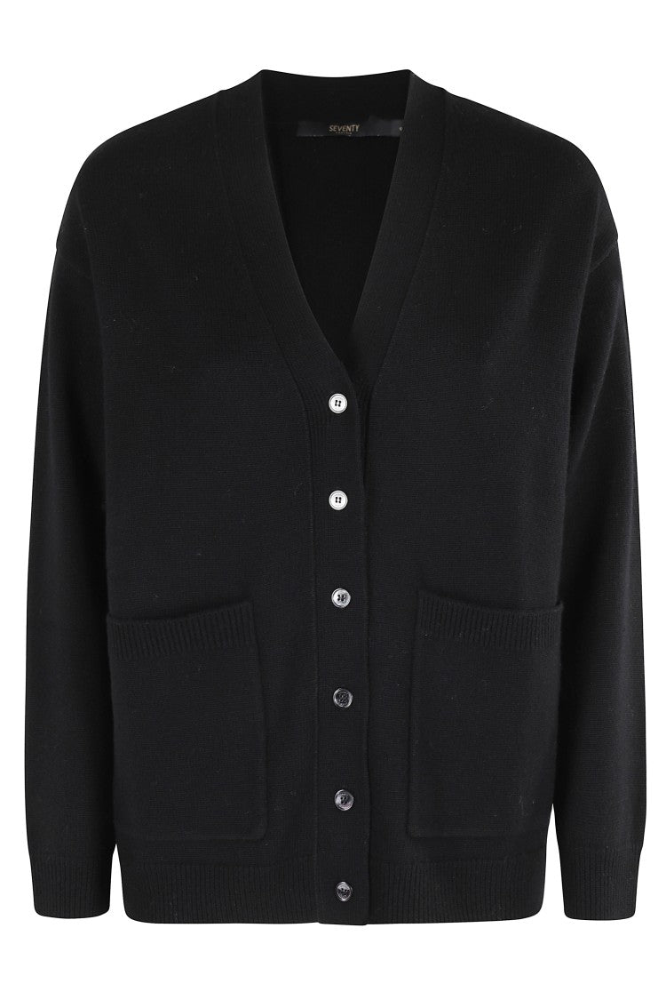 Seventy V-Neck Wool And Cashmere Cardigan With Button Closure
