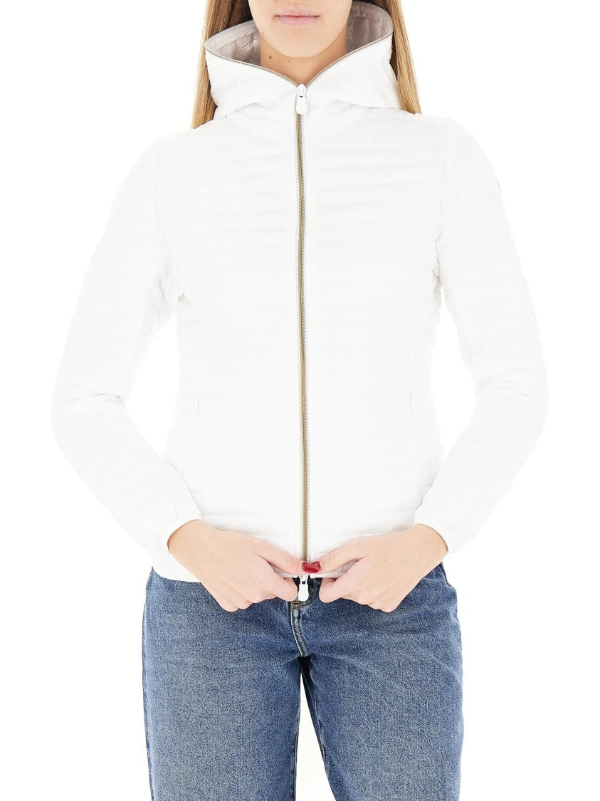Save The Duck White Alexa Fitted Quilted Short Jacket