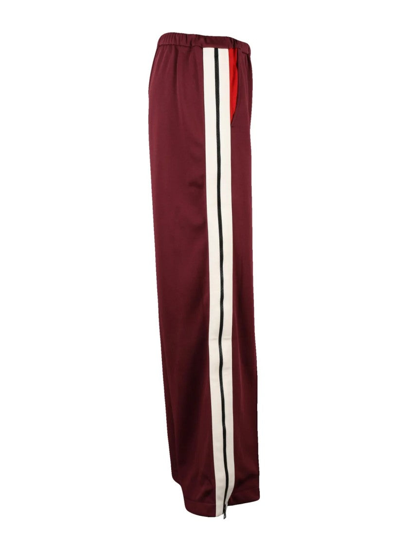 Palm Angels Flared Leg Brown Tracksuit Pants With Elastic Waistband