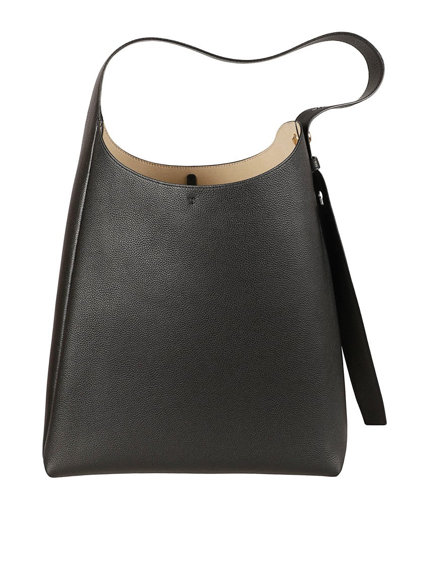 Tory Burch Structured Black Leather Shoulder Bag