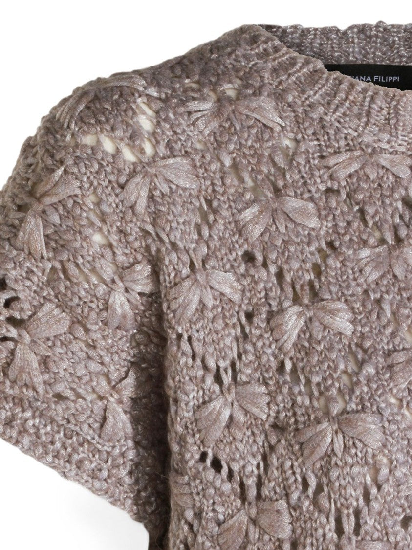 Fabiana Filippi Open-Knit Floral Motifs Sweater