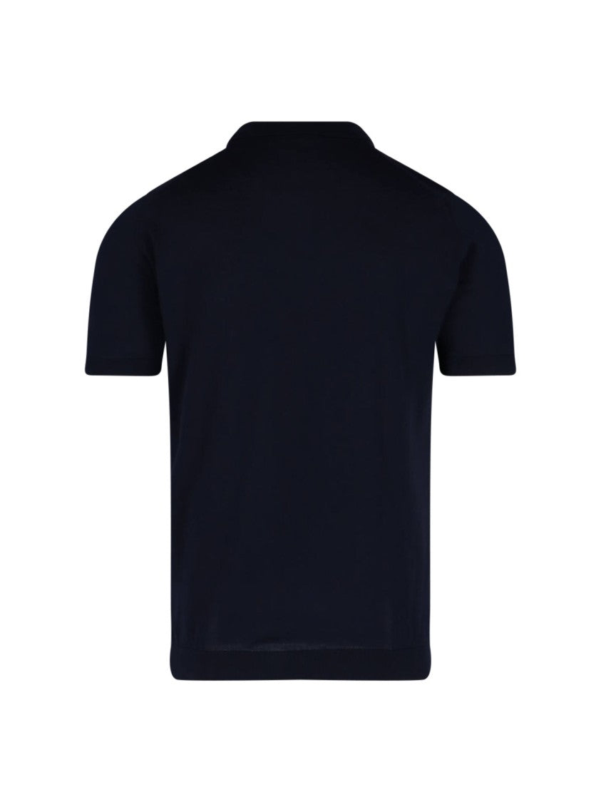 John Smedley Dark Blue Adrian Classic Cotton Polo