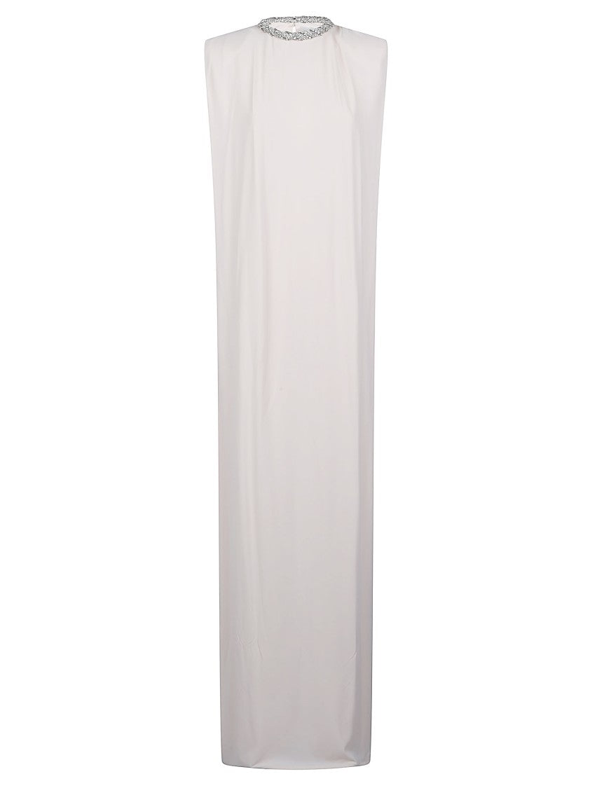 Elisabetta Franchi Sleeveless High Neck Acetate Dress