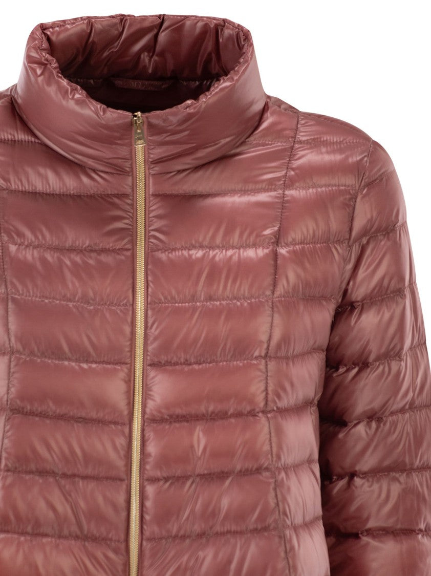 Herno Ultra-Light Satin Down Jacket With Flared Back