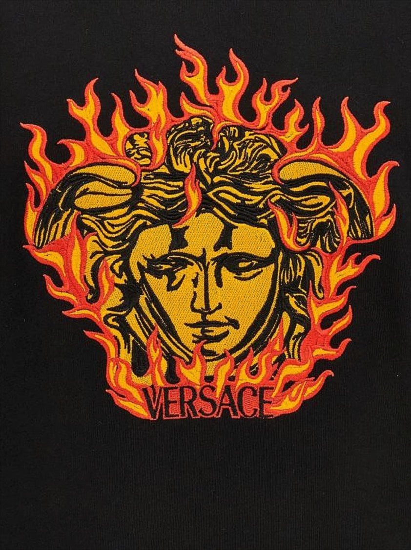 Versace Graphic-Print Long-Sleeve T-Shirt With Ribbed Cuffs