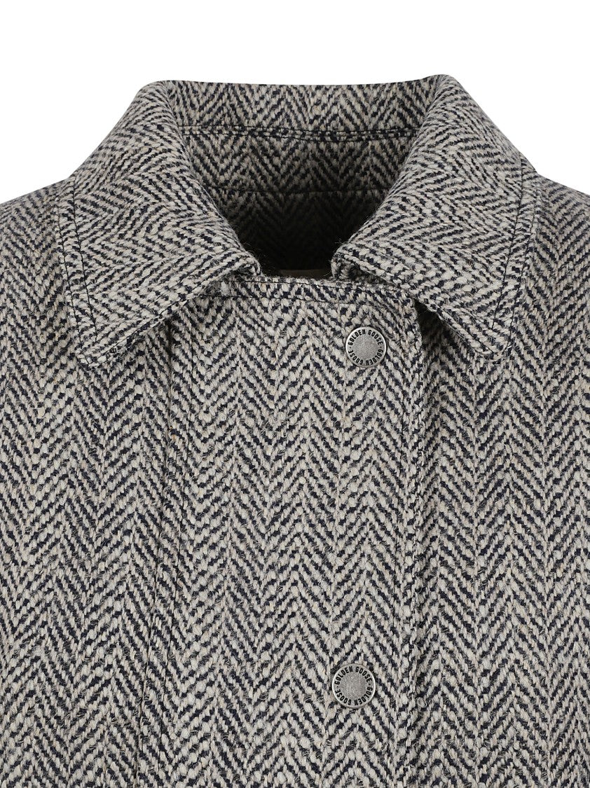Golden Goose Classic Herringbone Coat With Relaxed Fit