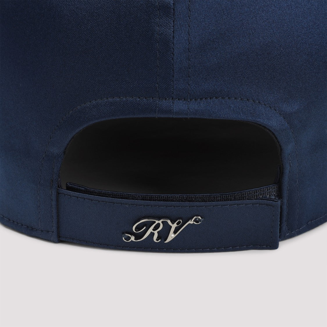 Roger Vivier Navy Blue Satin Rv Flower Strass Cap